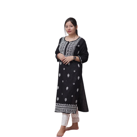 Bareeka Chikan Kurti By Nakhrili Chiknkari