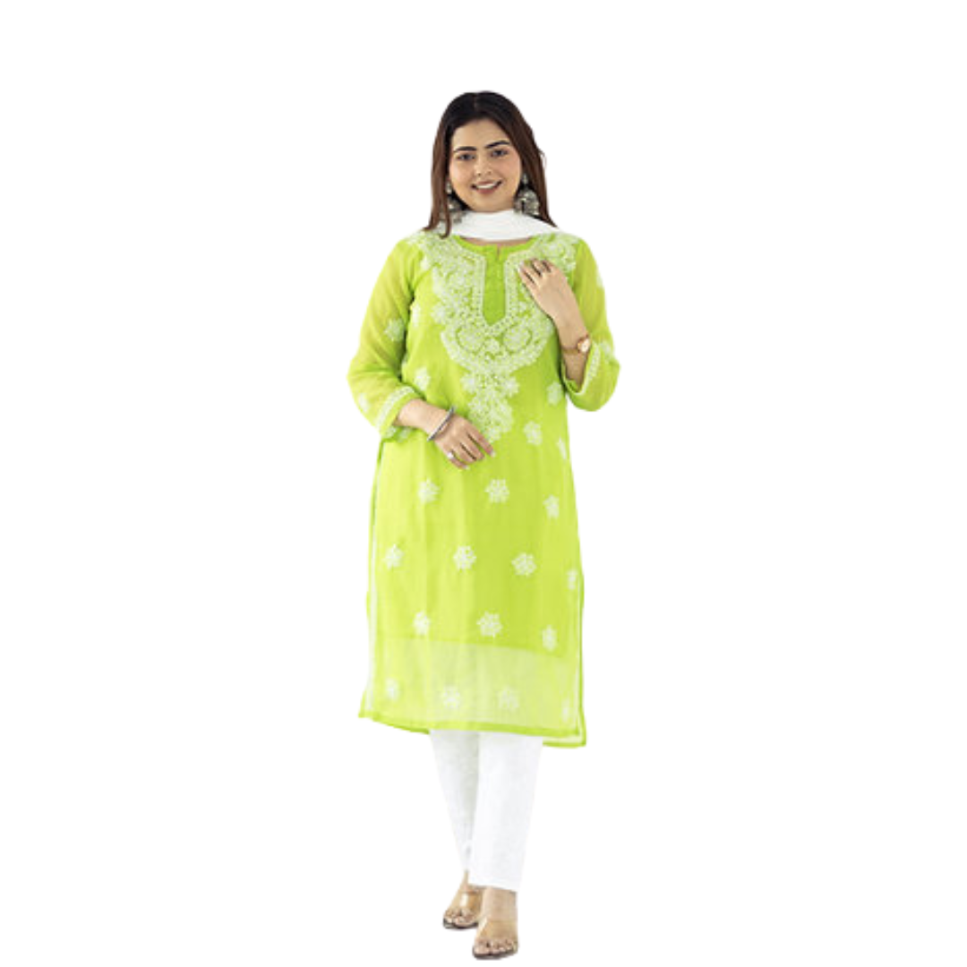 Daanya Chikankari Kurti By Nakhrili Chikankari