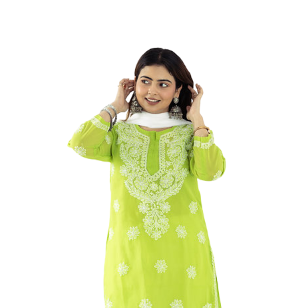 Daanya Chikankari Kurti By Nakhrili Chikankari