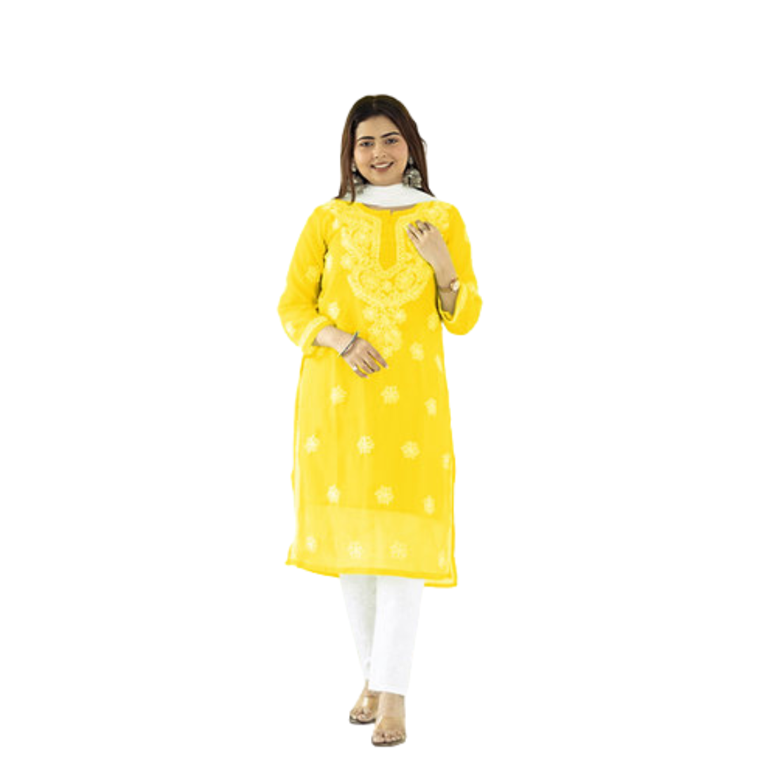 Daanya Chikankari Kurti By Nakhrili Chikankari