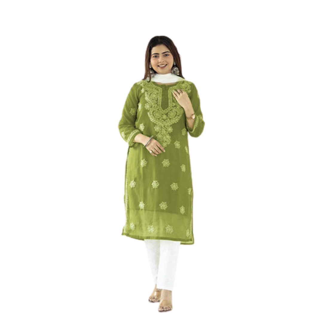 Daanya Chikankari Kurti By Nakhrili Chikankari