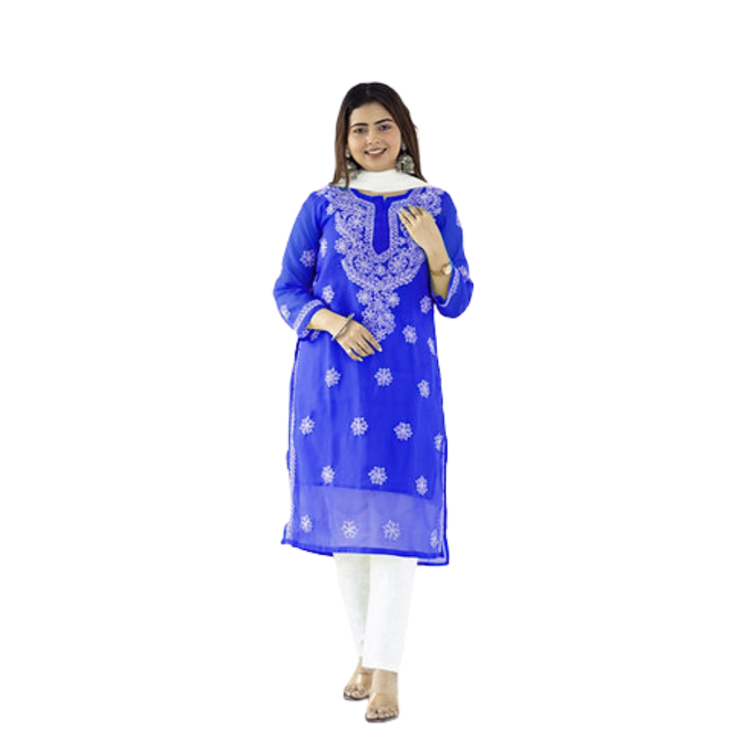 Daanya Chikankari Kurti By Nakhrili Chikankari