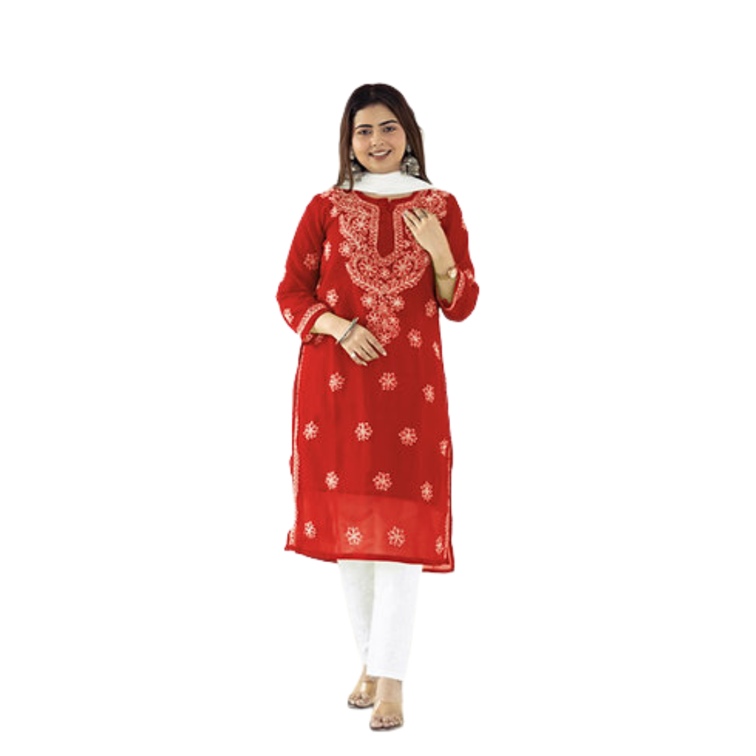 Daanya Chikankari Kurti By Nakhrili Chikankari