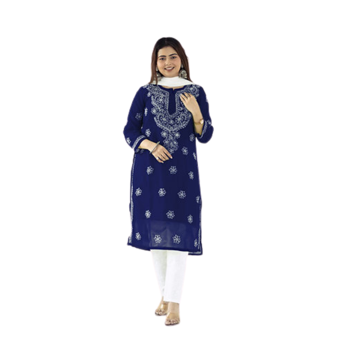 Daanya Chikankari Kurti By Nakhrili Chikankari