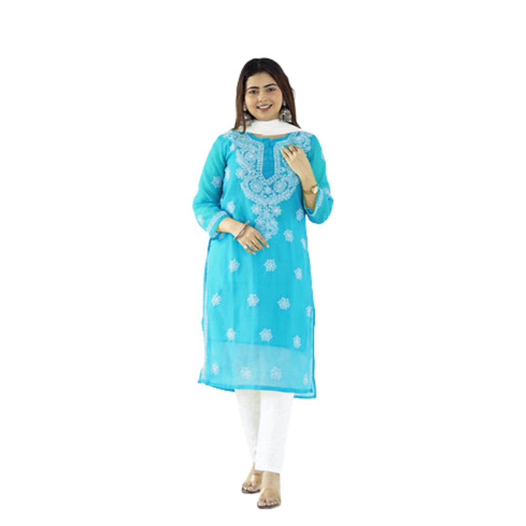 Daanya Chikankari Kurti By Nakhrili Chikankari