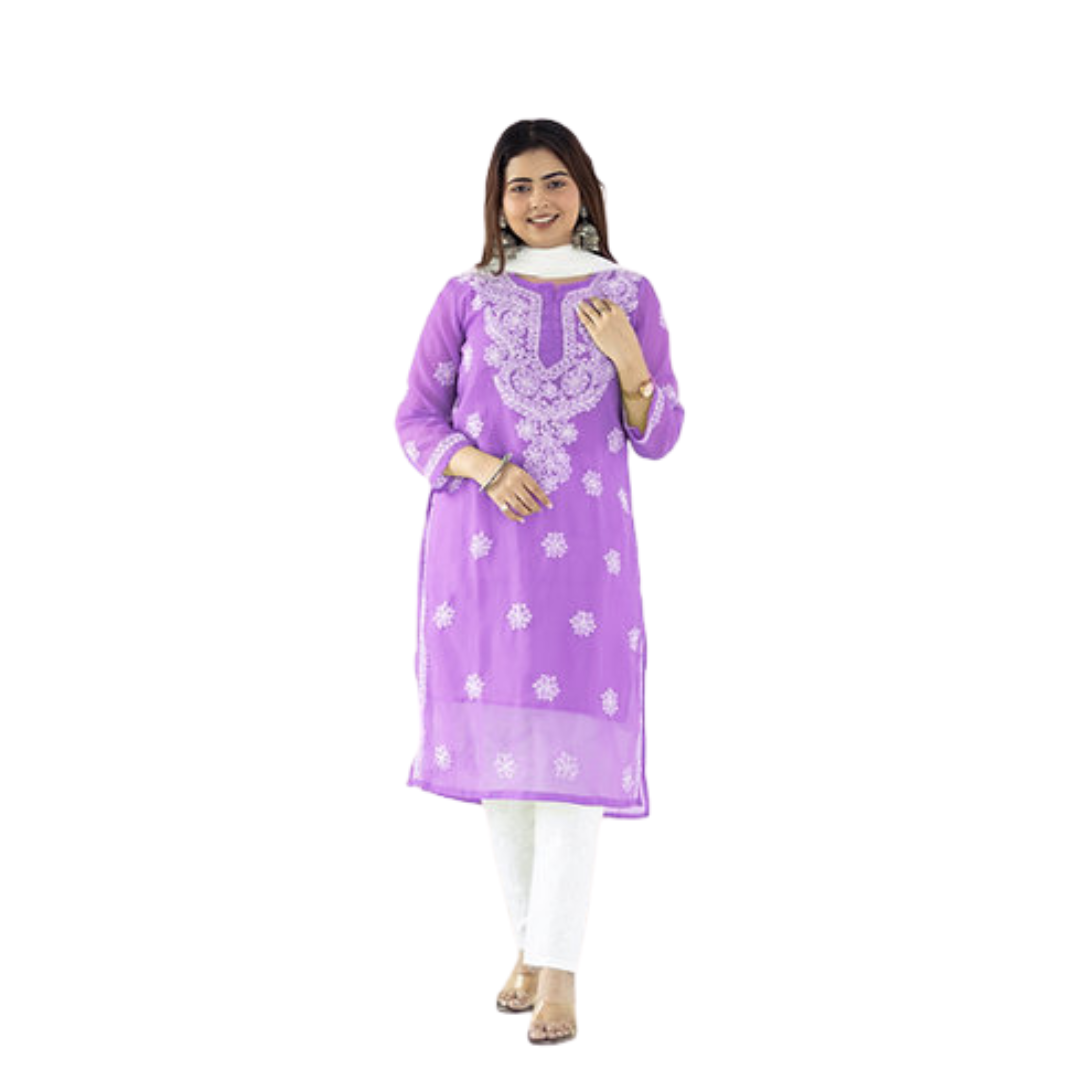 Daanya Chikankari Kurti By Nakhrili Chikankari