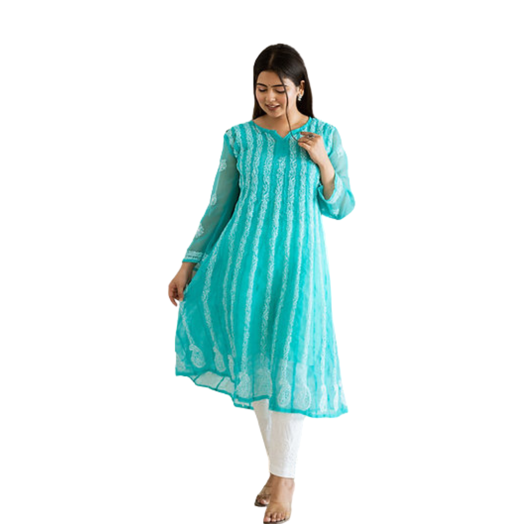 Daisha Chikan Kurti By Nakhrili Chikankari