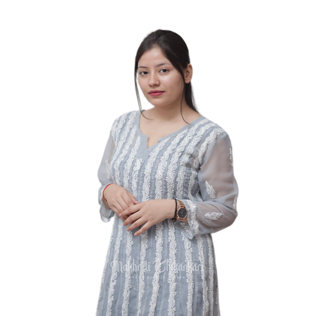 Daisha Chikan Kurti By Nakhrili Chikankari