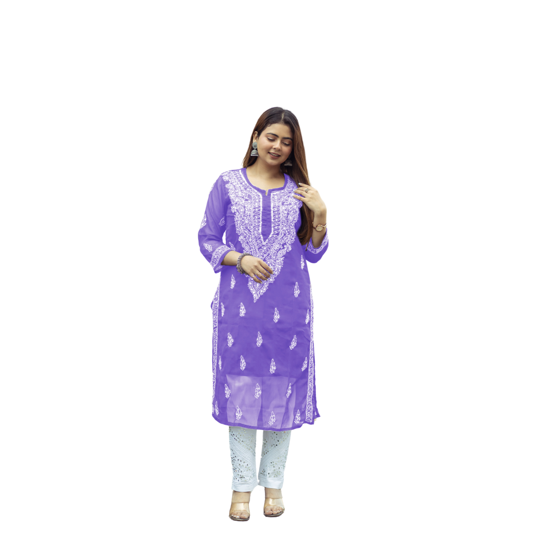 Adara Chikankari Kurti By Nakhrili Chikankari