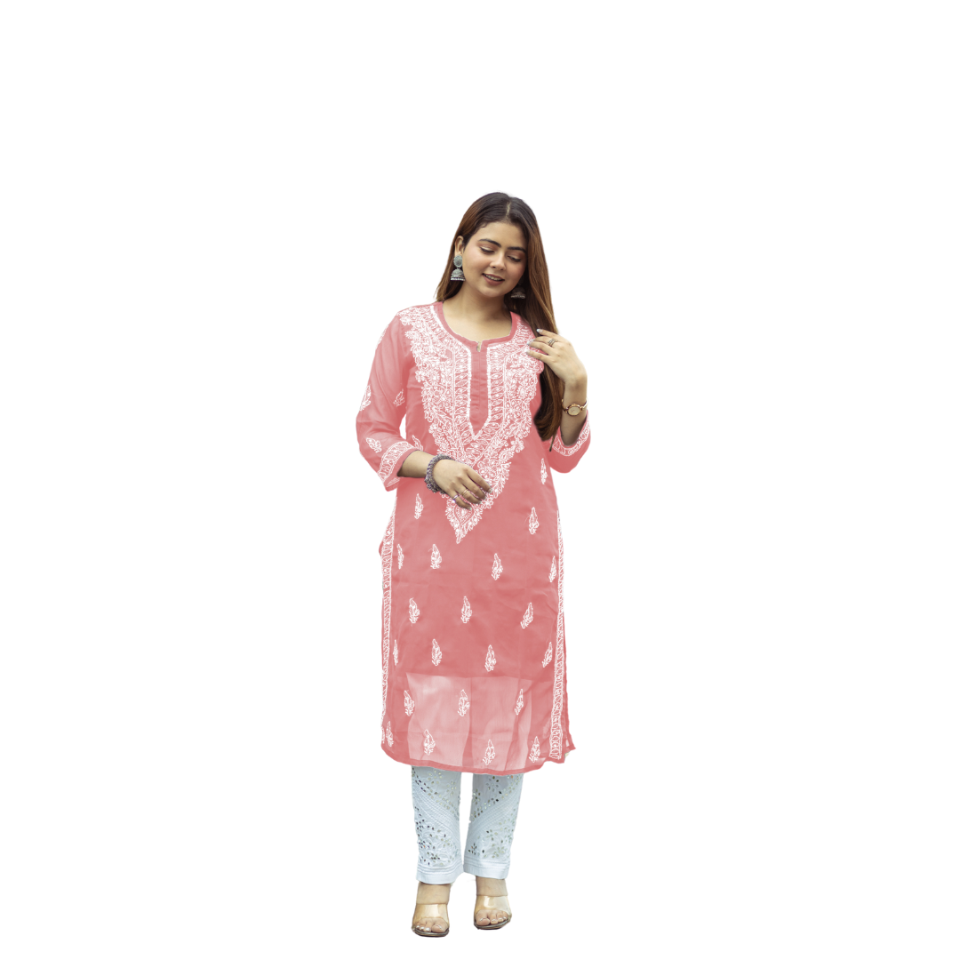 Adara Chikankari Kurti By Nakhrili Chikankari