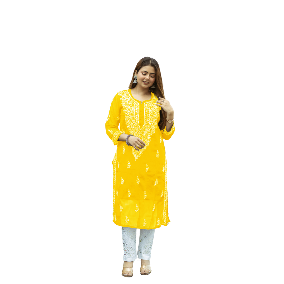 Adara Chikankari Kurti By Nakhrili Chikankari