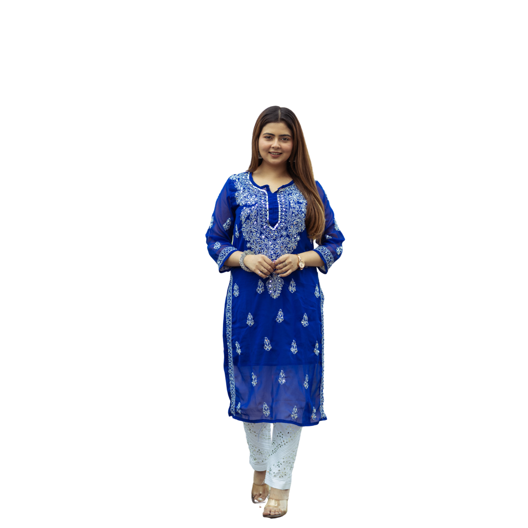 Adara Chikankari Kurti By Nakhrili Chikankari