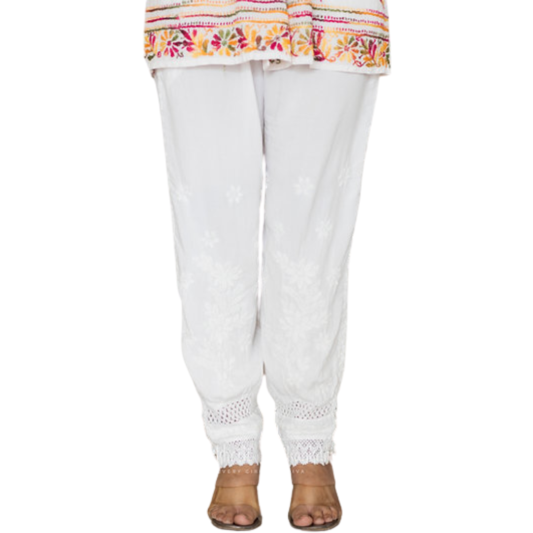 Afghani Chikankari Pant By Nakhrili Chikankari