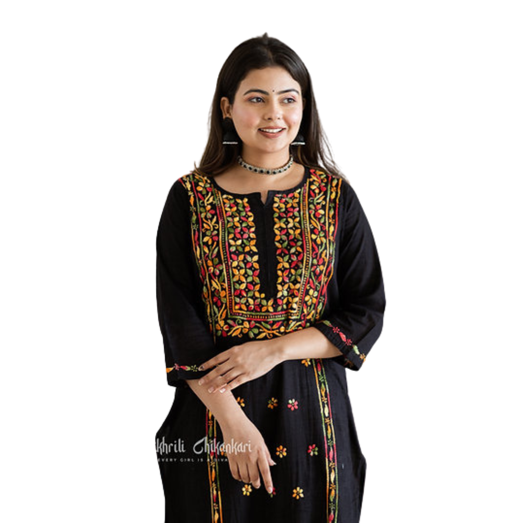 Amrin chikan kurti By Nakhrili chikankari