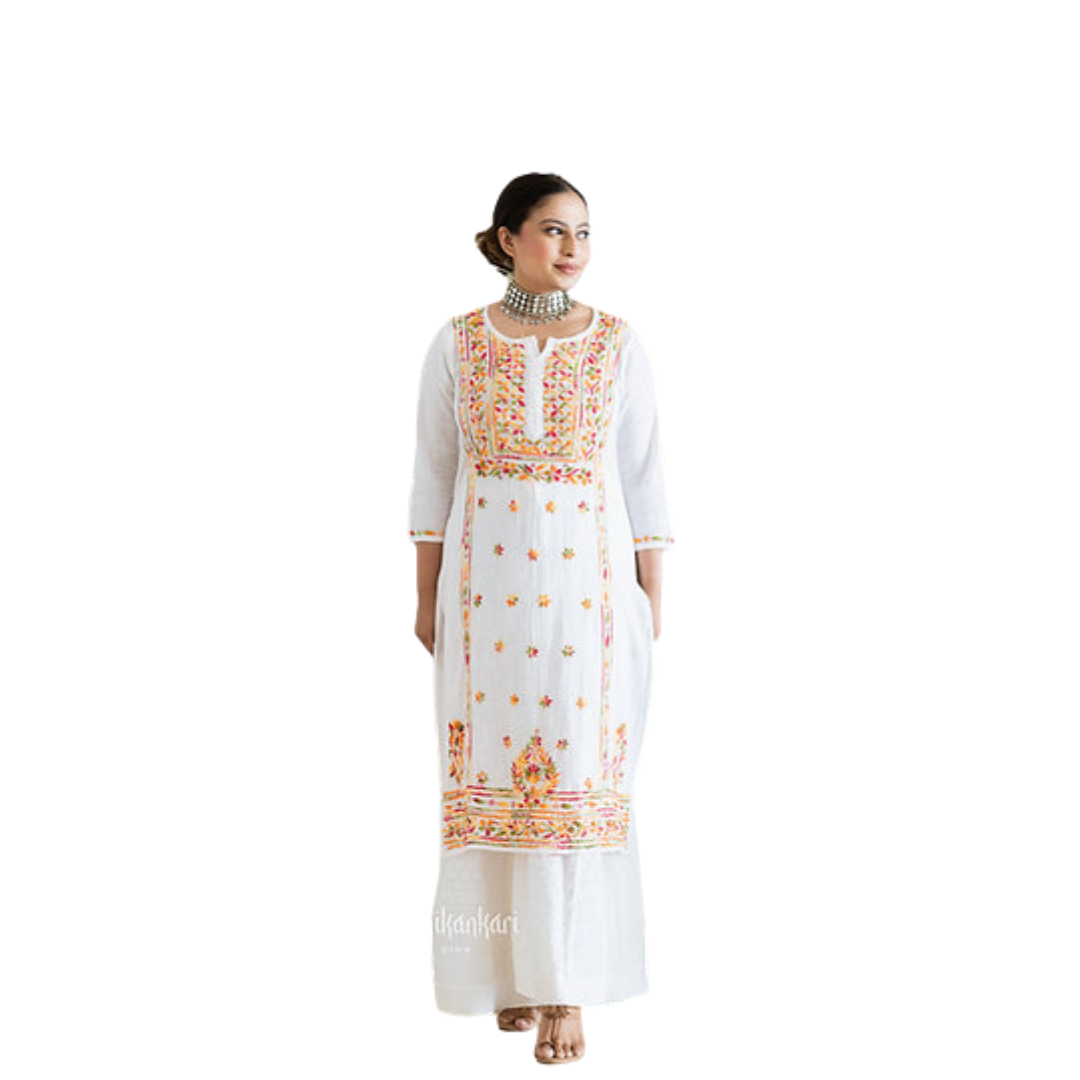 Amrin chikan kurti By Nakhrili chikankari